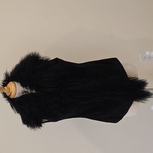 Black Suede and Fur Vest